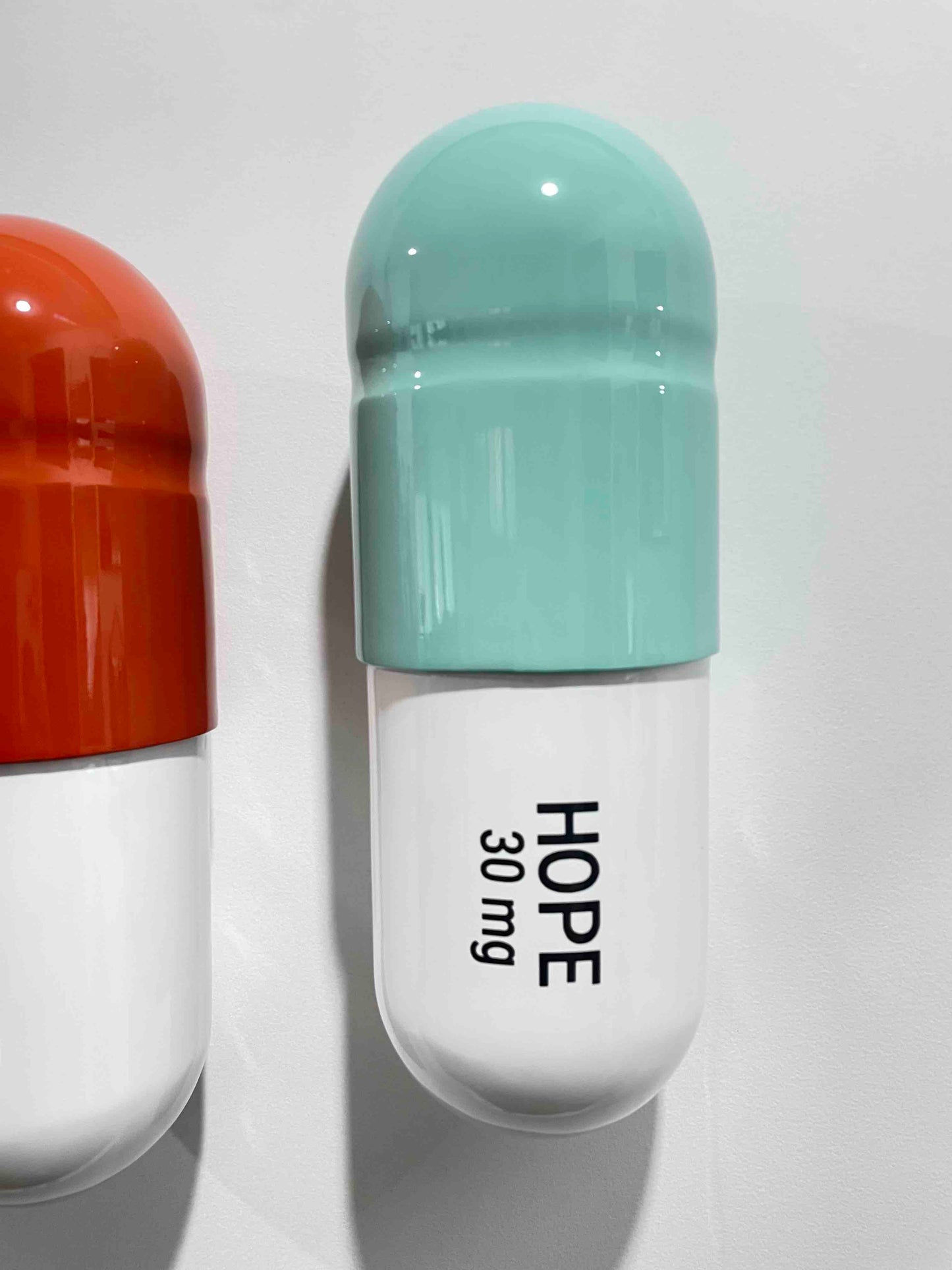 30 MG Hope Love pill Combo (mint green, orange, white) - figurative sculpture