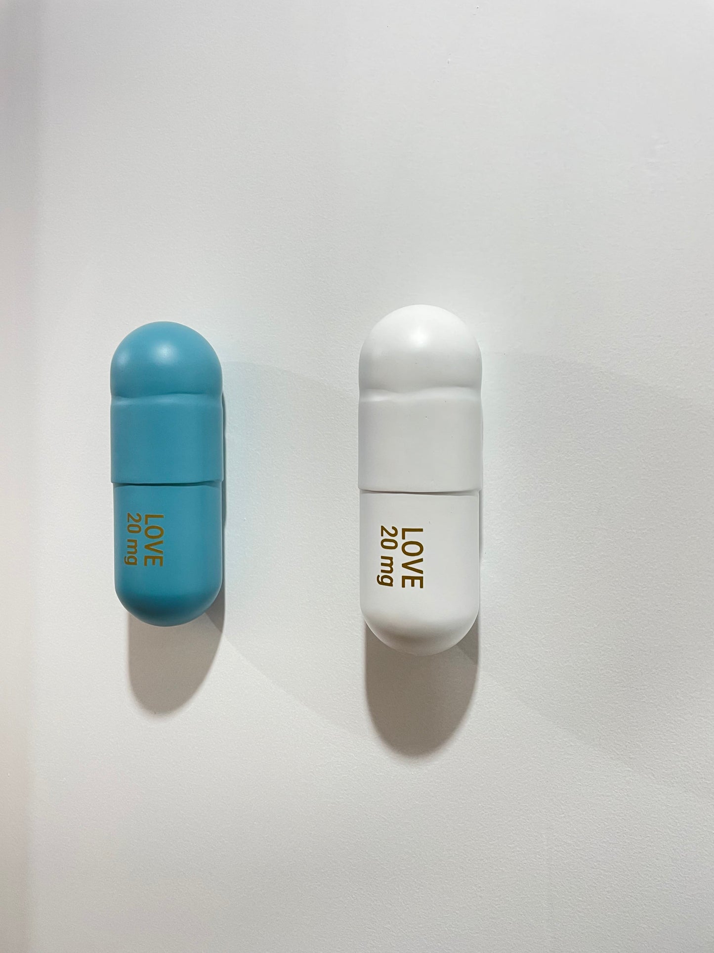 20 MG Love Hope matte pill Combo (turquoise, white) - figurative sculpture