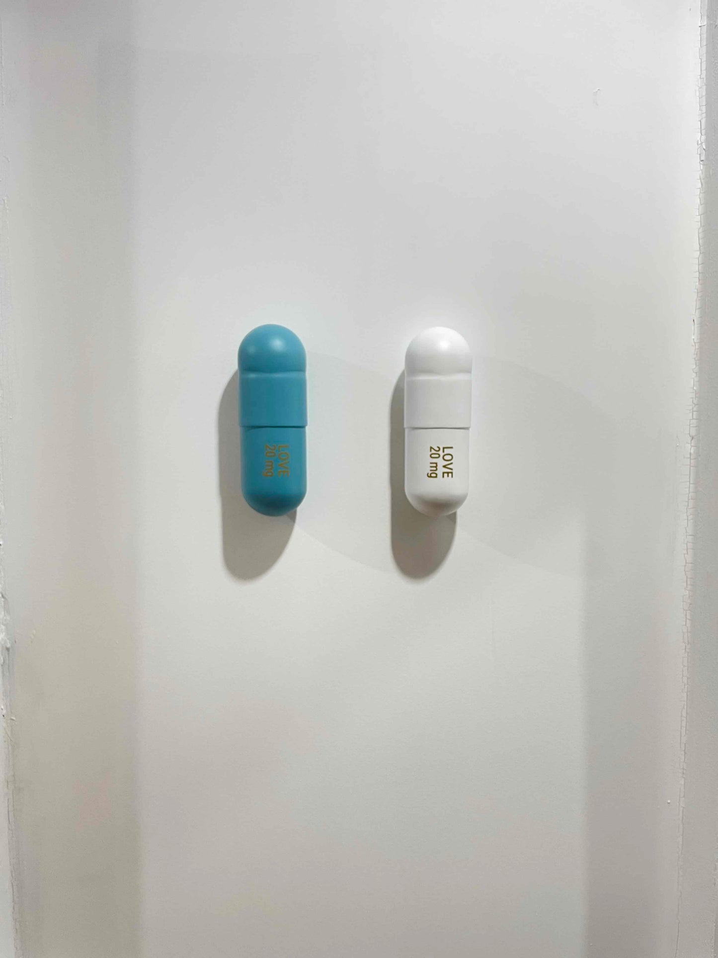 20 MG Love Hope matte pill Combo (turquoise, white) - figurative sculpture