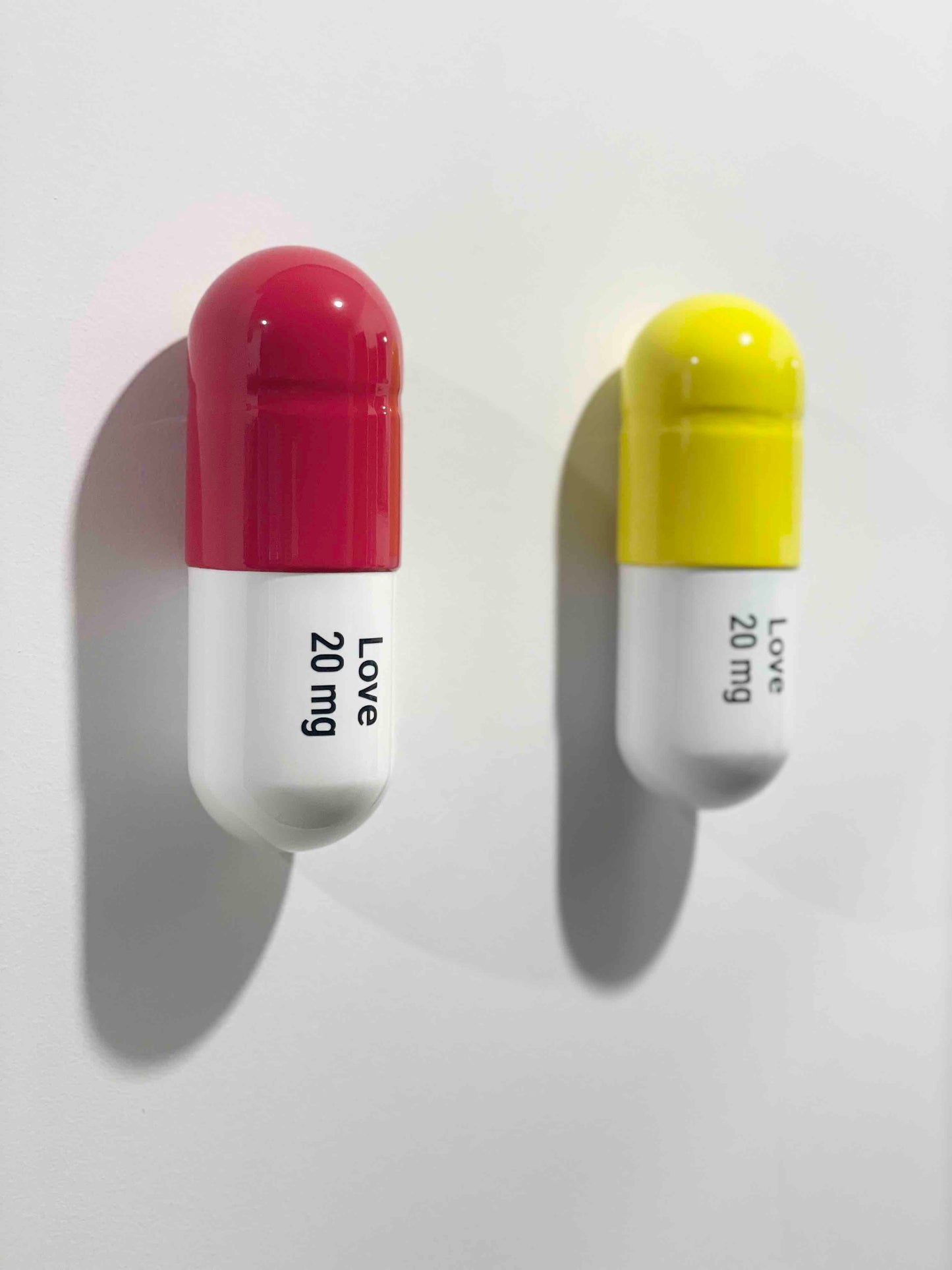 20 MG Love pill Combo (red, yellow, white) - figurative sculpture