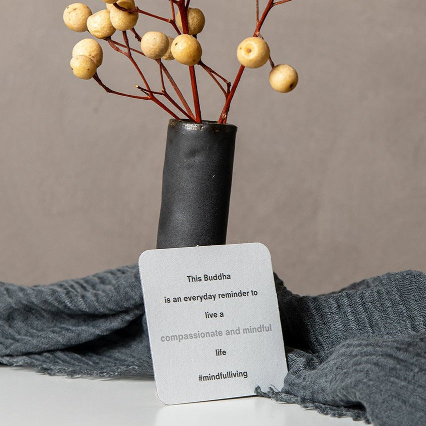 Buddha statue set of 3 - Gray, White and Light Blue