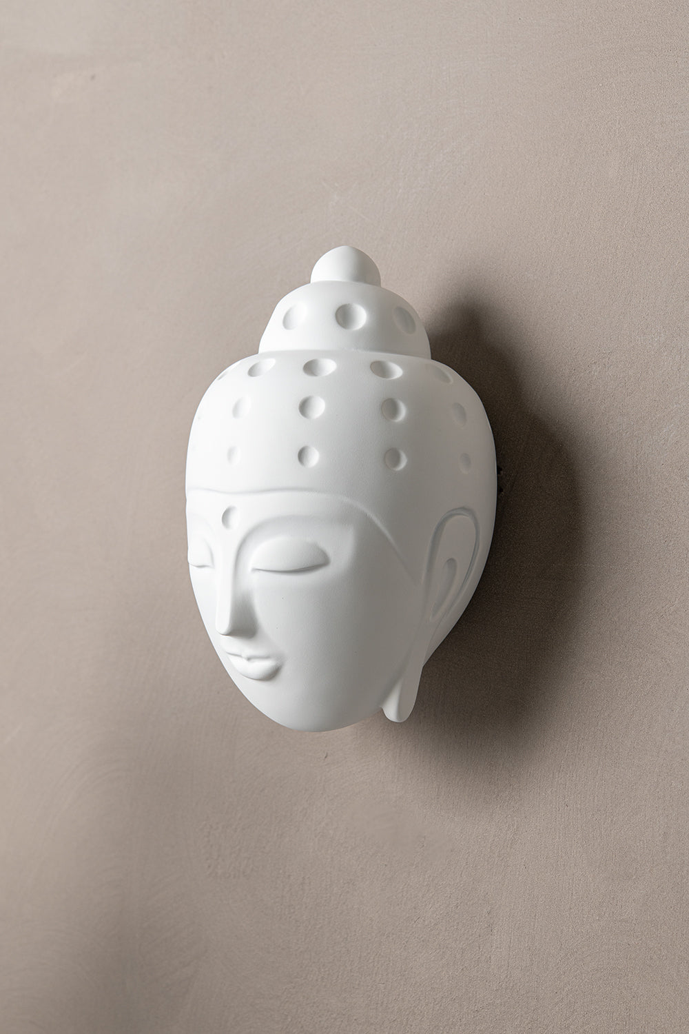 Ceramic Buddha Head Sculpture - White