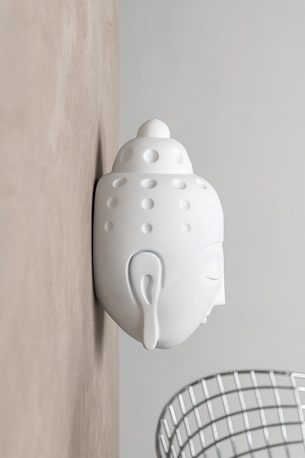 Ceramic Buddha Head Sculpture - White