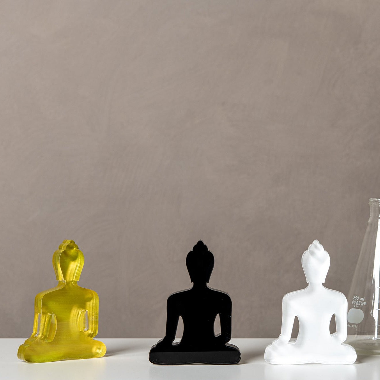 Gold, Black, White Buddha set