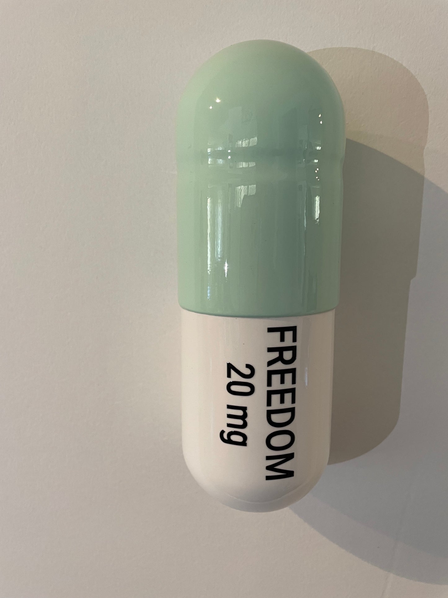 Ceramic Freedom Pill - Mint green and white
