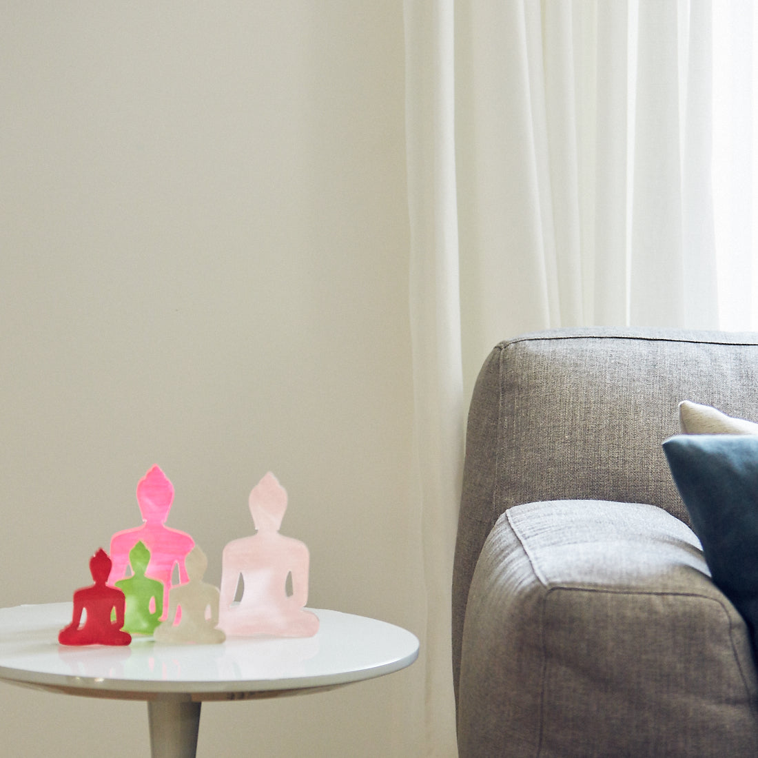 Mini Buddha statue - Contemporary Meditating Red Buddha