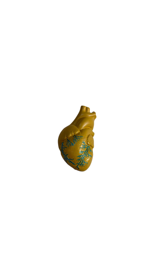 Ceramic Hearts sculptures Mustard Yellow