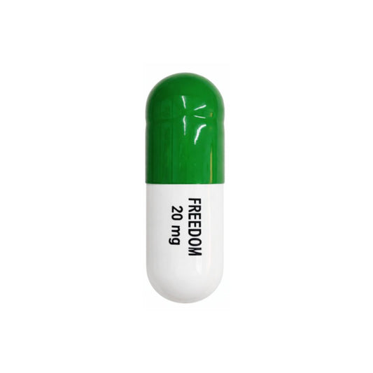 Ceramic Freedom Pill - Green and white