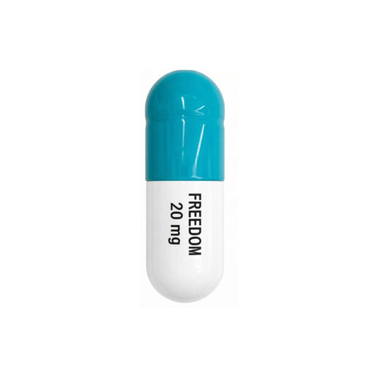 Ceramic Freedom Pill - Turquoise and white