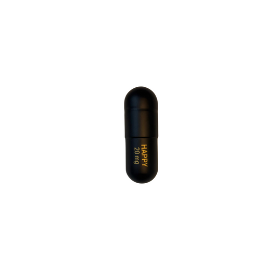 Ceramic Happy Pill - Black and Gold