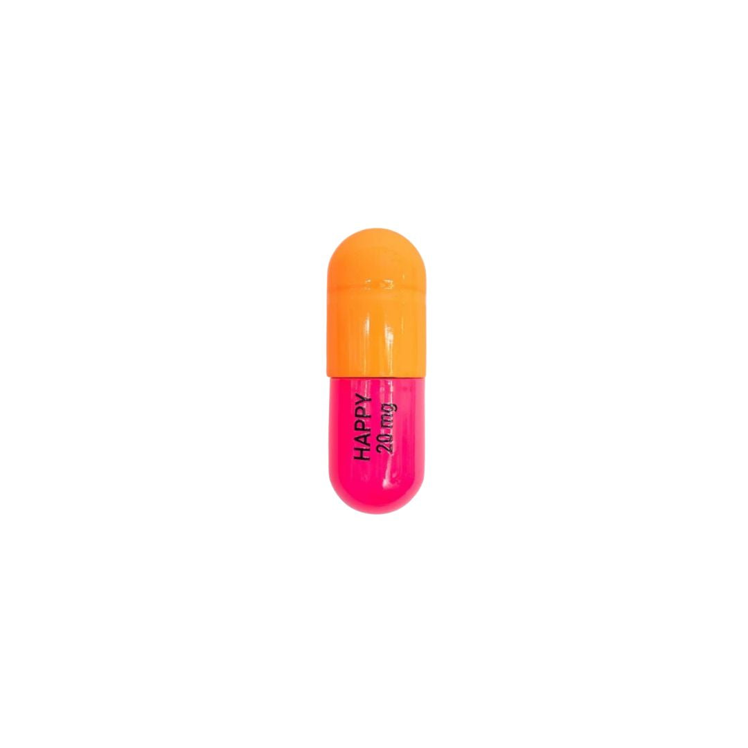 Happy Pill - Fluorescent pink and Orange