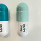 20 MG Happy pill Combo (turquoise, mint green and pink) - figurative sculpture