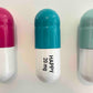 20 MG Happy pill Combo (turquoise, mint green and pink) - figurative sculpture