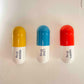 20 MG Happy pill Combo (Turquoise, yellow and orange) - figurative sculpture