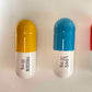 20 MG Happy pill Combo (Turquoise, yellow and orange) - figurative sculpture