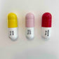 20 MG Happy pill Combo (pink, yellow and red) - figurative sculpture