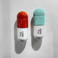 30 MG Hope Love pill Combo (mint green, orange, white) - figurative sculpture