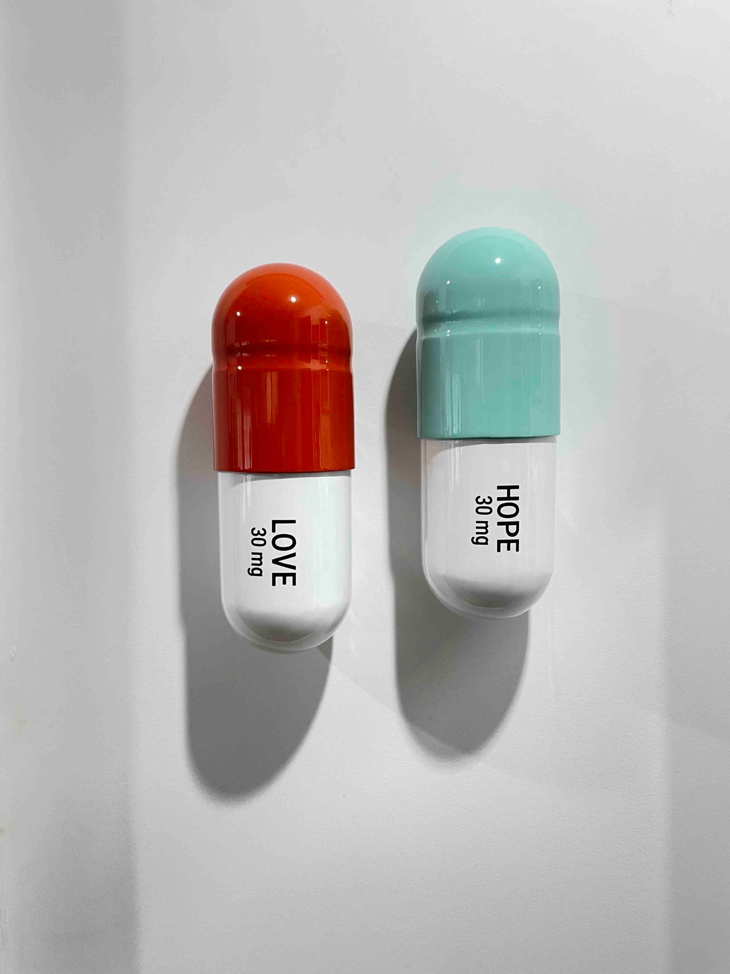 30 MG Hope Love pill Combo (mint green, orange, white) - figurative sculpture