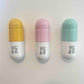 20 MG Love pill Combo (mint green, yellow and light pink) - figurative sculpture