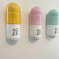 20 MG Love pill Combo (mint green, yellow and light pink) - figurative sculpture