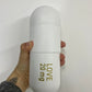 White matte ceramic love pill, gold text