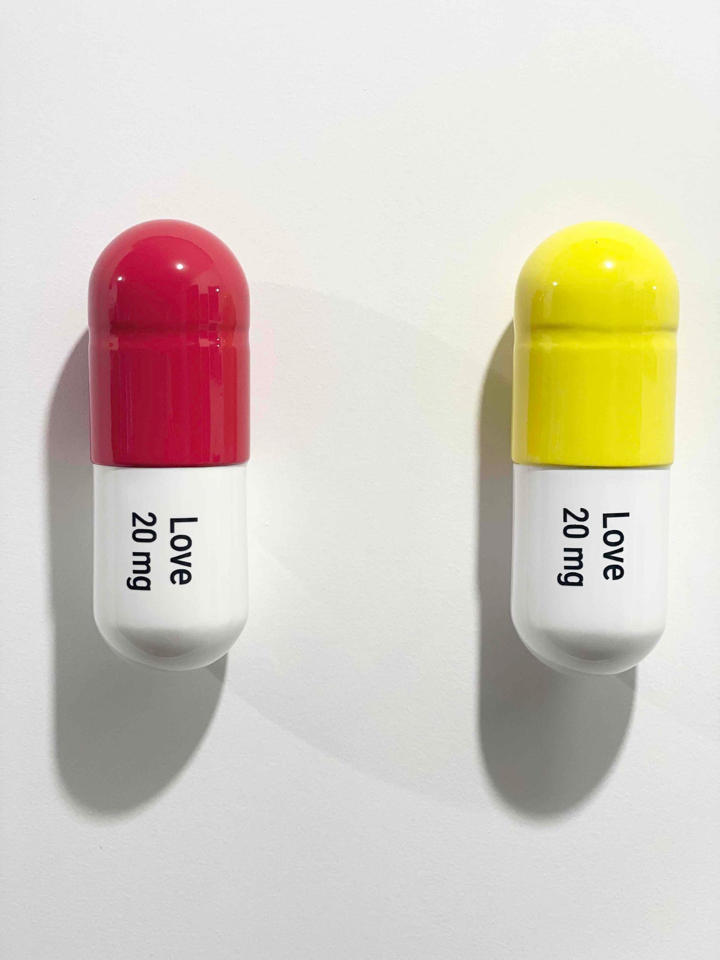 20 MG Love pill Combo (red, yellow, white) - figurative sculpture