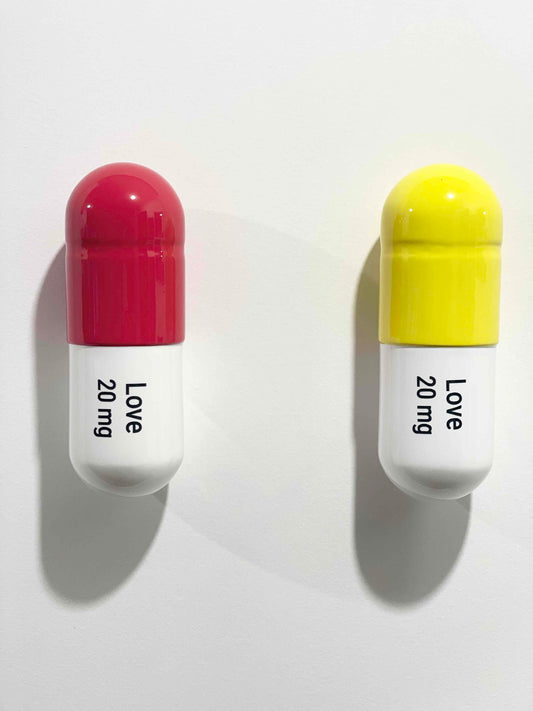 20 MG Love pill Combo (red, yellow, white) - figurative sculpture