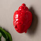 Ceramic Buddha Head Sculpture - Luminous Red