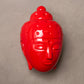 Ceramic Buddha Head Sculpture - Luminous Red