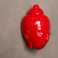 Ceramic Buddha Head Sculpture - Luminous Red