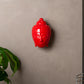 Ceramic Buddha Head Sculpture - Luminous Red