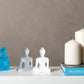 Buddha statue set of 3 - Gray, White and Turquoise