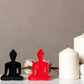 Buddha statue set of 3 - Gold, Black and Red