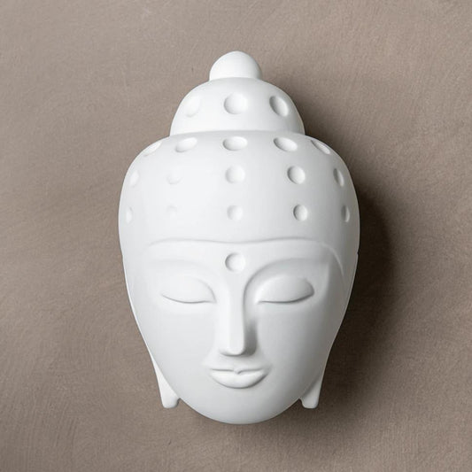 Ceramic Buddha Head Sculpture - White