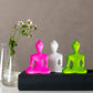 Buddha statue set of 3 - Neon Pink, White and Neon Green
