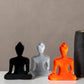 Black, Gray, Orange Buddha statue set