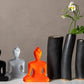 Buddha statue set of 3 - Black, Gray and Orange
