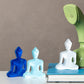 Buddha statue set of 3 - Blue, Light Blue and White
