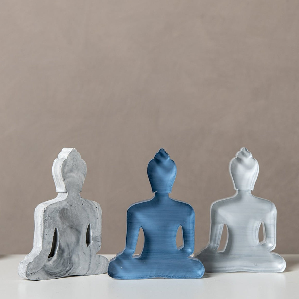 Concrete, Blue, Gray Buddha set