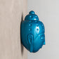 Ceramic Buddha Head Sculpture - Metalic Turquoise