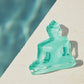 Mini Buddha statue - Contemporary Meditating turquoise Buddha