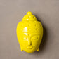 Ceramic Buddha Head Sculpture - Bright Yellow