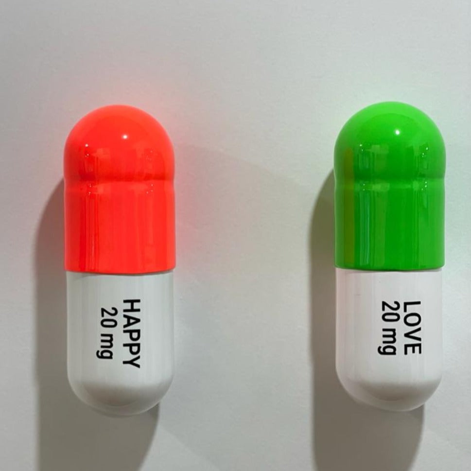 Happy Love pill Set - Neon Orange, Neon Green