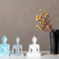 Buddha statue set of 3 - Gray, White and Light Blue
