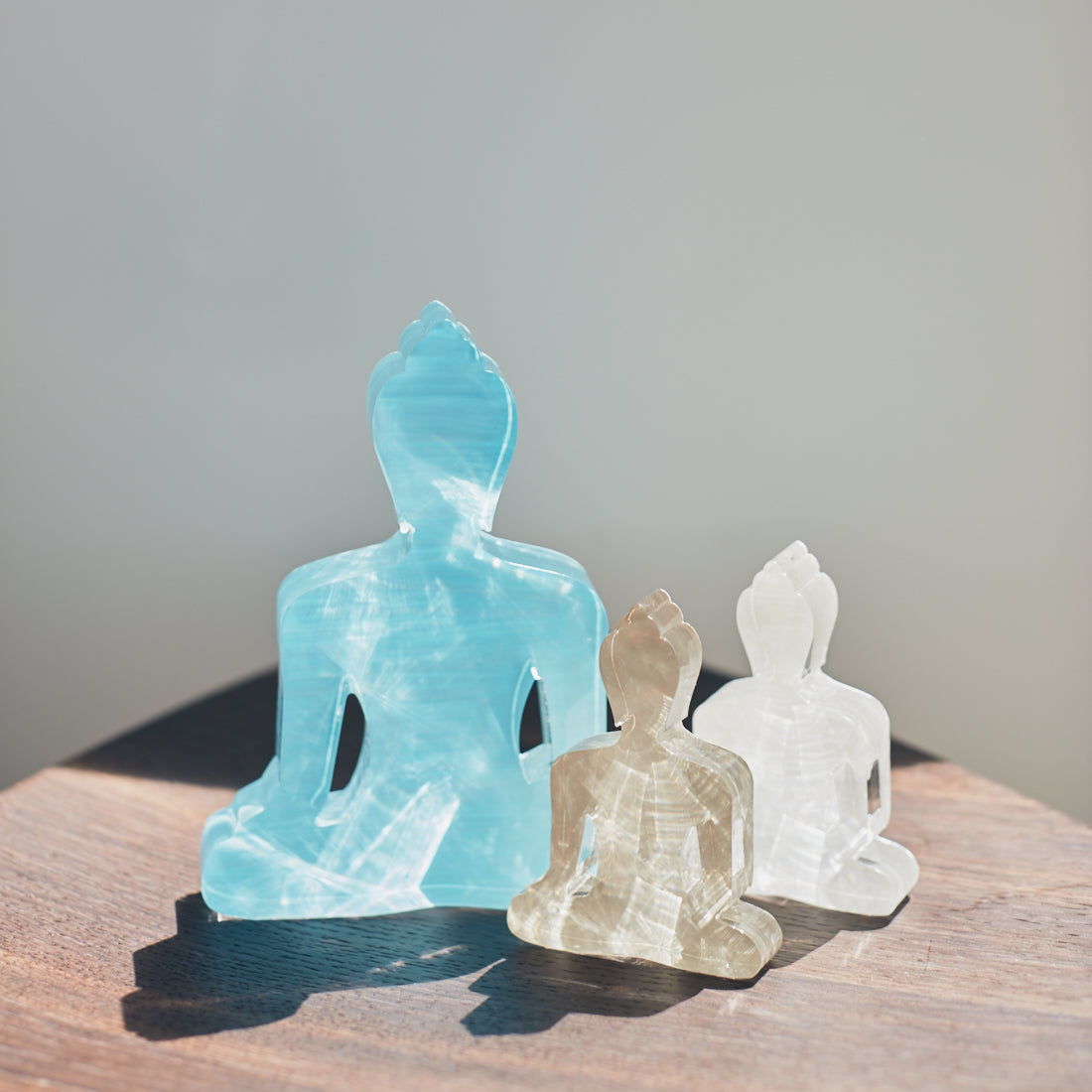 Mini Buddha statue - Contemporary Meditating Light Blue Buddha