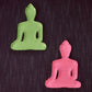 Mini Buddha statue - Contemporary Meditating pink neon Buddha