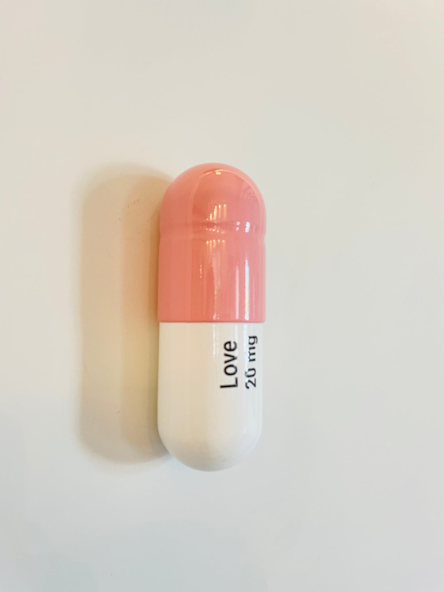 Ceramic Love Pill - Light Pink and White