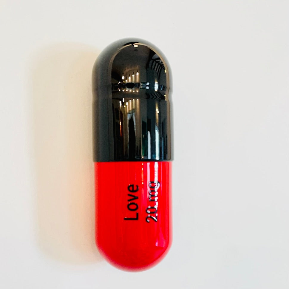 Ceramic Love Pill - Black and Red