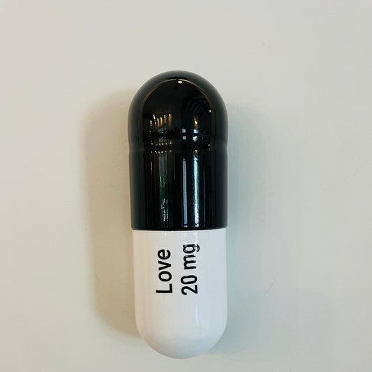 Ceramic Love Pill - Black and White