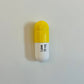 Ceramic Love Pill - Yellow and White